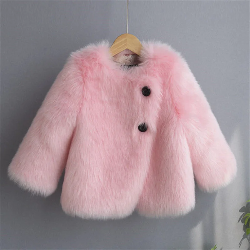 

Пальто для девочек, Меховая куртка, хлопковая верхняя одежда, ветрозащитная 2022 элегантная теплая плотная бархатная зимняя детская одежда