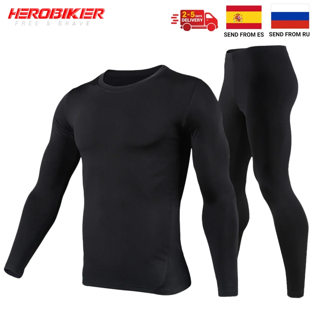 Зимнее термобелье, костюм, Мужская терморубашка, мужское термобелье первого слоя, длинные терморубашки, штаны, теплый базовый слой для мужчин