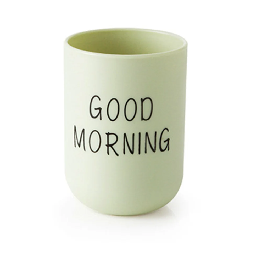 

Portable Toothbrush Cup Toothpaste Holder Plastic Storage Lightweight Bathroom Washing Home Rinsing Good Morning Round Tooth Mug