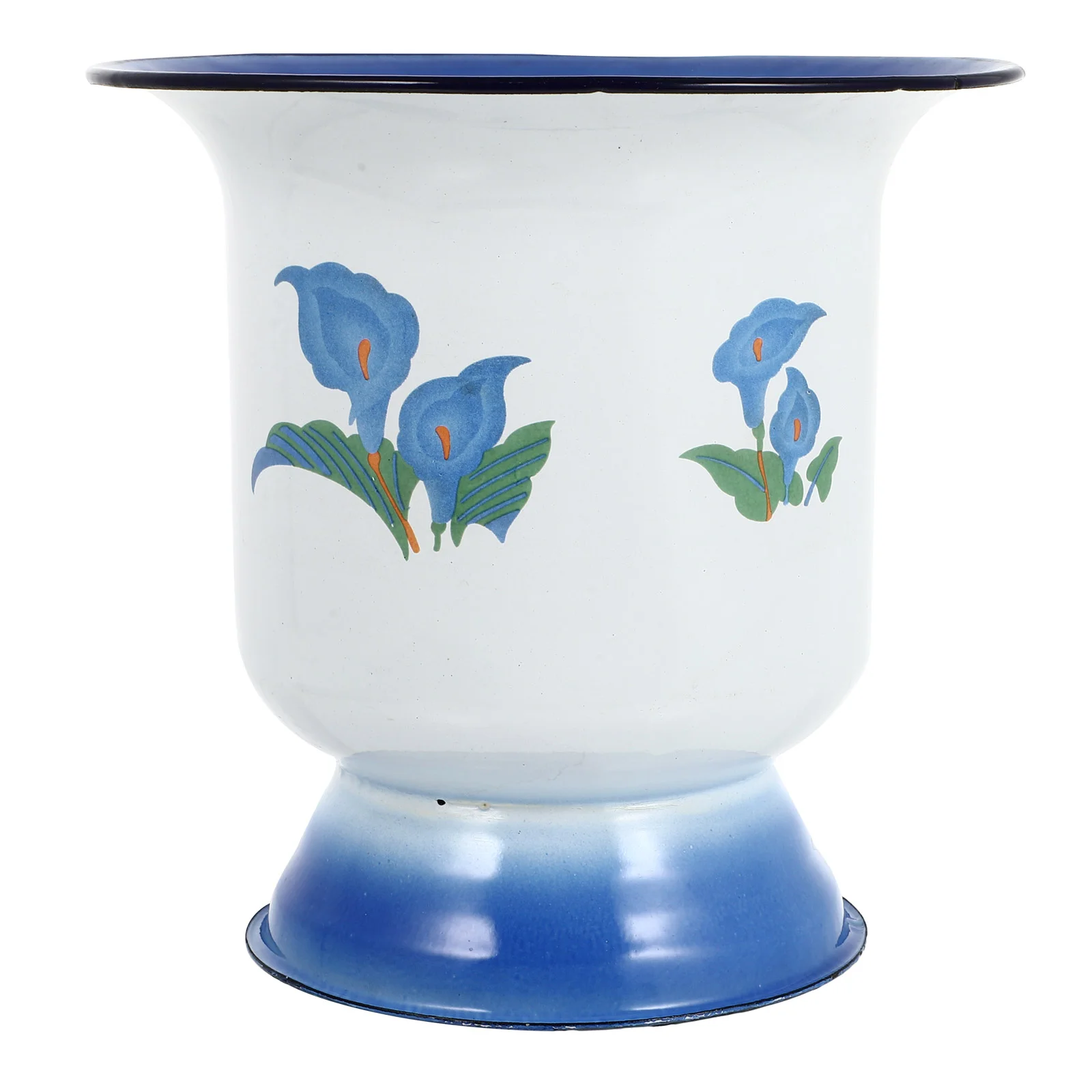 

1pc Movable Enamel Spittoon Vintage Style Enamel Spittoon Urine Holder (White)