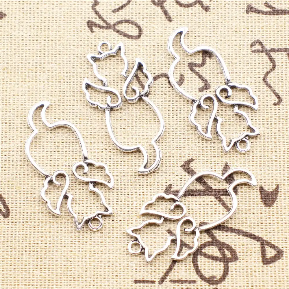 

10 шт., подвески в виде кота и ангела, 19 х39 мм