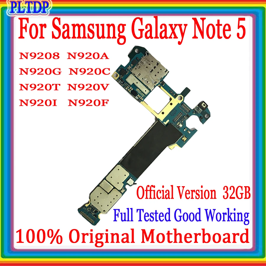 

С системой Android материнская плата для Samsung Galaxy Note 5 N9208 N920V оригинальная разблокированная логическая плата 32 гб хорошо протестирована