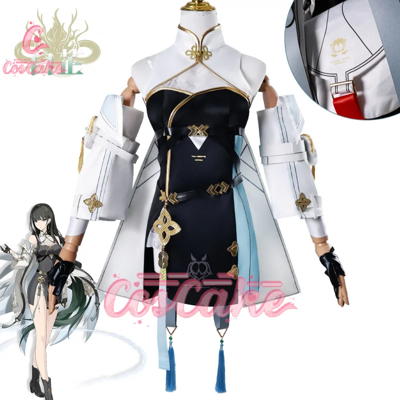 Wuthering волны Baizhi косплей костюм парик платье костюмы серьги Исцеление you'tan Jinzhou