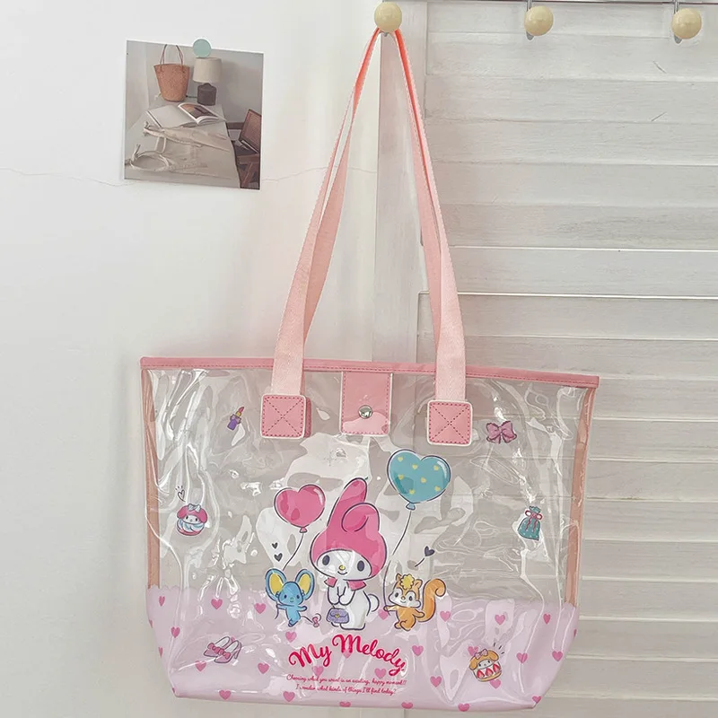 Сумка Sanrio Jelly Bag, прозрачная, большой вместимости, на плечо, с милым мультяшным дизайном, для студентов, кроссбоди, новинка (art.: 3920d91010042) - 3920d91010042
