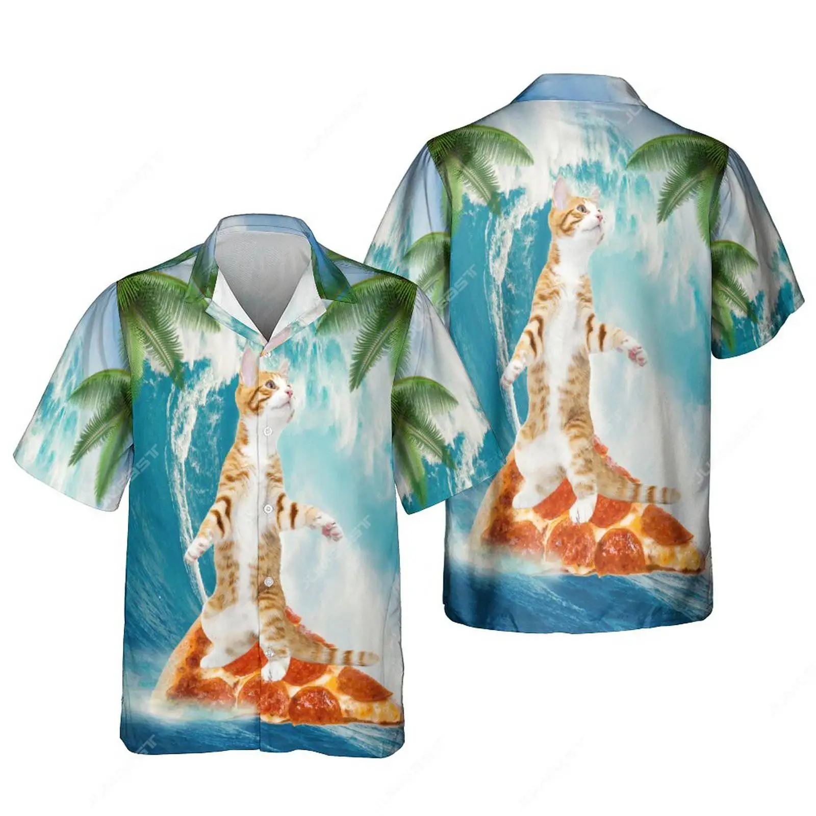 

Jumeast 3D Printed Men Hawaiian Shirts Vintage Pirate Surfing Pizza Beach Kaleidoscope Blouses Youth Unisex Clothes