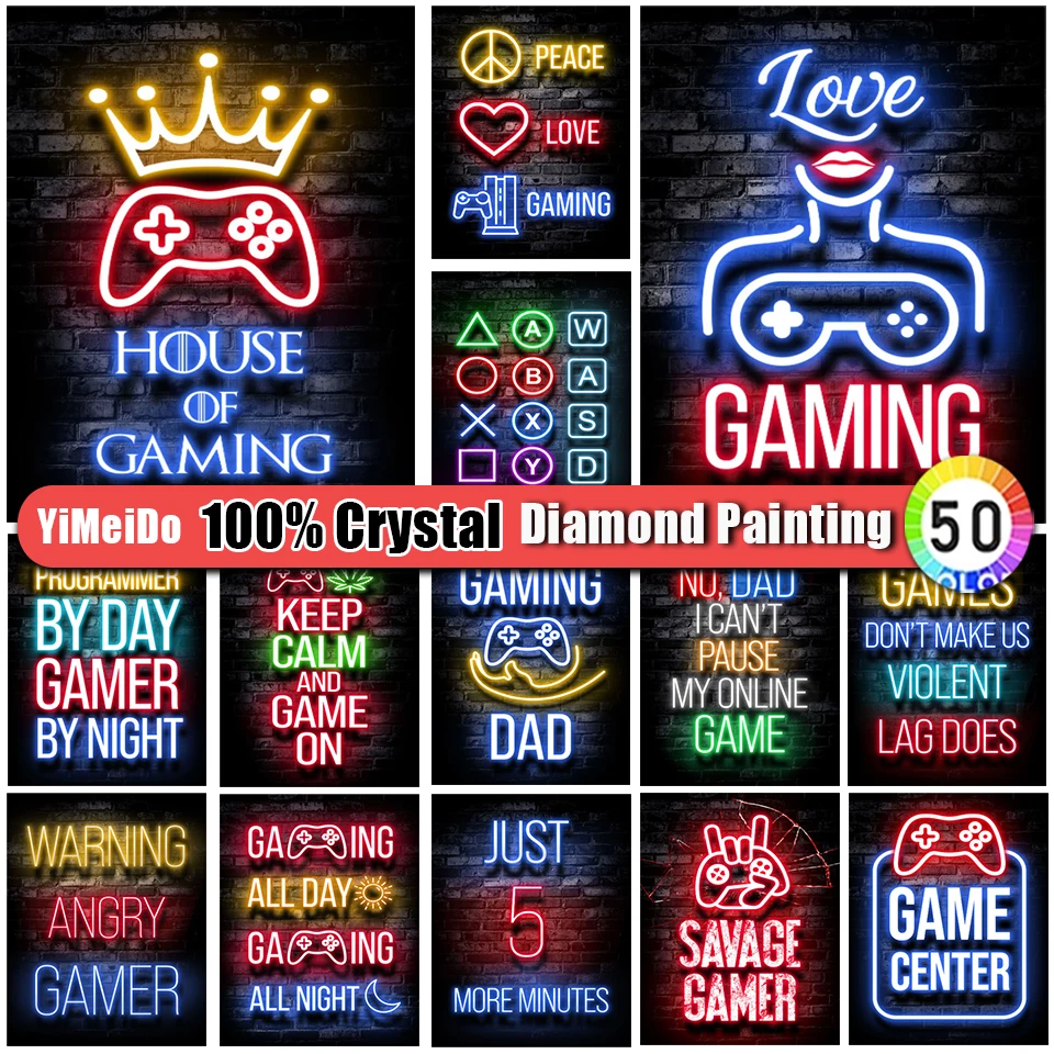 

Цветная неоновая игра YiMeiDo Pour 100%, круглая кристаллическая алмазная живопись, корона, алмазная вышивка, сексуальная женщина, домашний декор р...