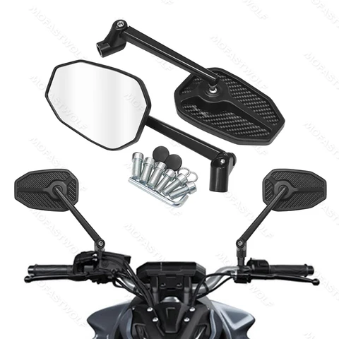 Для KAWASAKI z750 NINJA250 HONDA R1 R6 FZ6 SUZUKI YAMAHA алюминиевый мотоцикл с ЧПУ на заказ, боковые зеркала заднего вида 8 мм 10 мм
