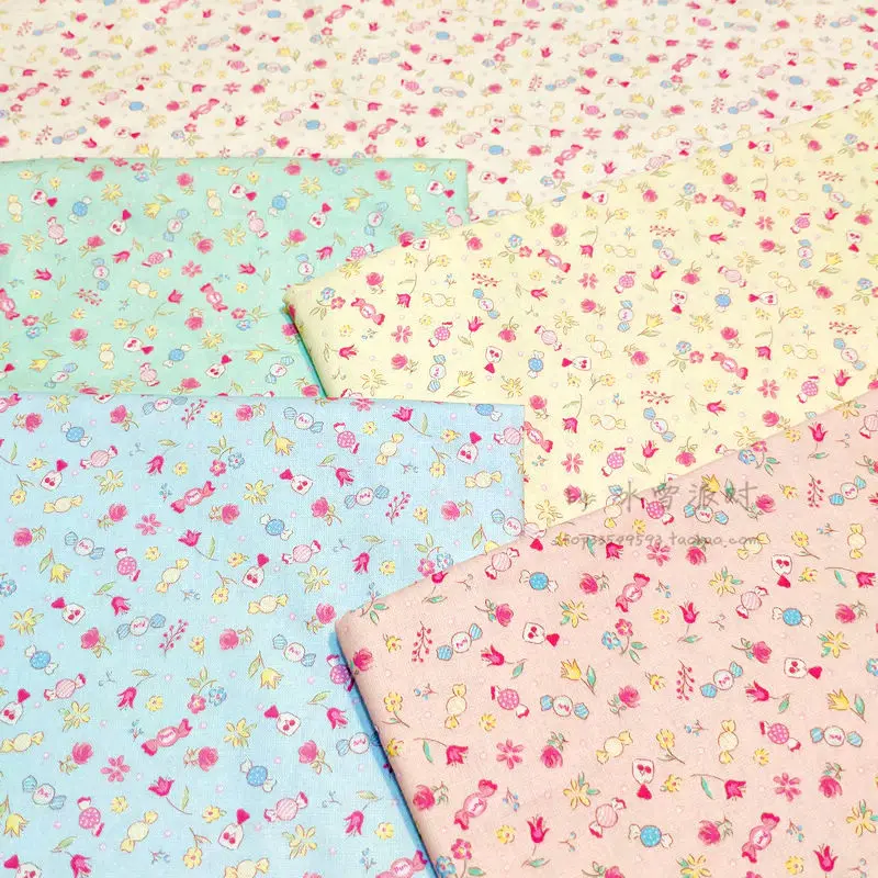 BTY 1 ярд хлопчатобумажная ткань-Ретро Мультяшные персонажи Милая Мини Конфета |