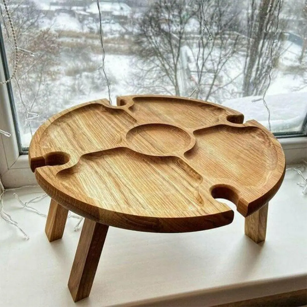 

Wooden Outdoor Portable Firmly Table And Chair Leisure Chair Table Picnic Carry Easy Supplies Rack And Fruit To Wine Table Y7a0
