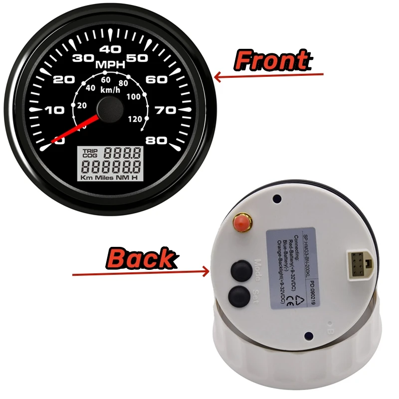 Автоматическая настройка 0-80 миль в час GPS-скоростники датчики 85 мм 0-120 км/ч