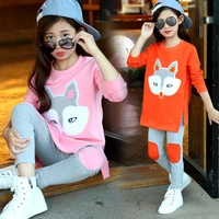 2022 autumnkids baby girls clothes sport suit sets child teens cartoon long sleeve t shirt pant tracksuit 7 8 9 10 11 12 year