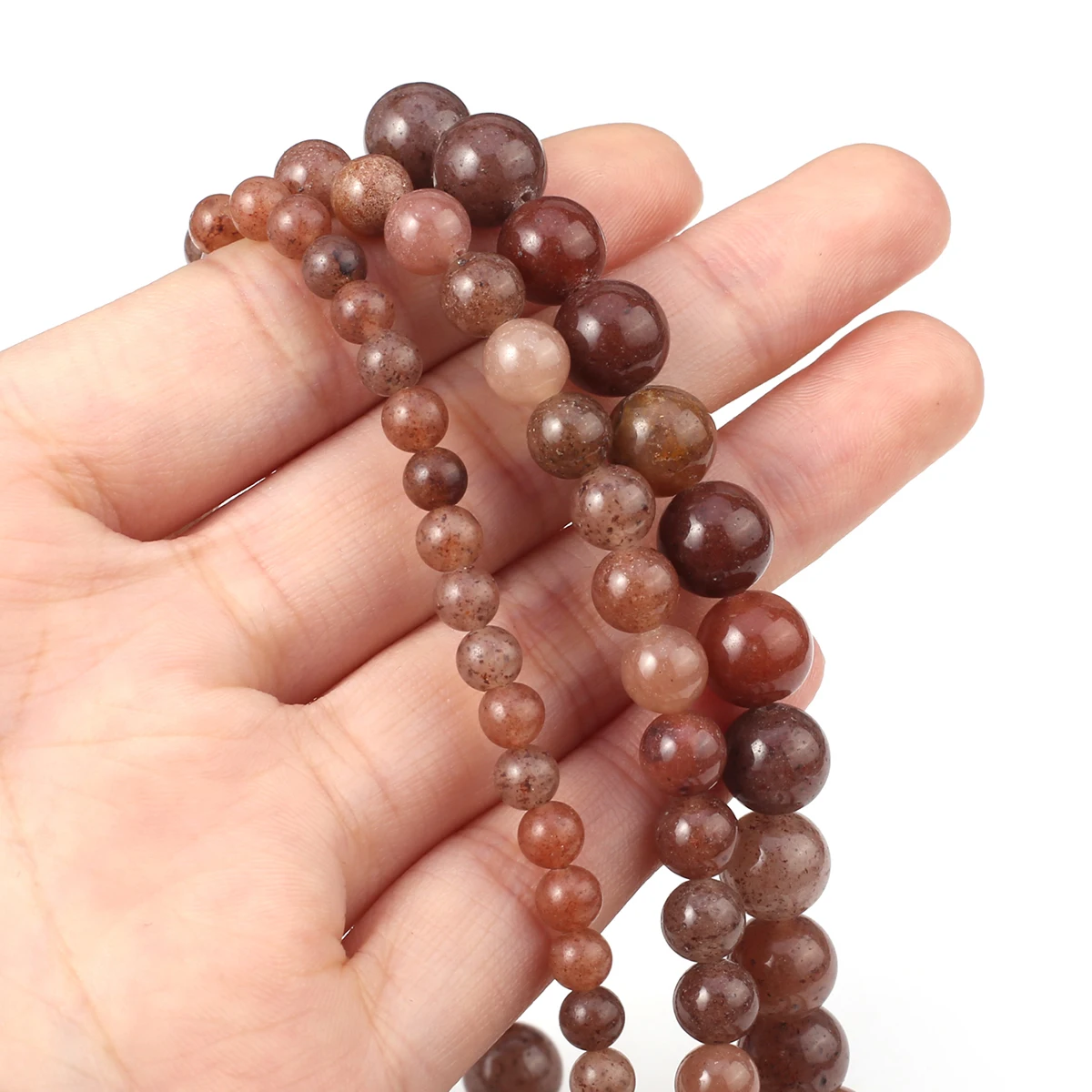 

Natural Stone Gemstone Beaded Round Purple Aventurine Spaced Loose Beads for Jewelry Making DIY Necklace Bracelet Accessories