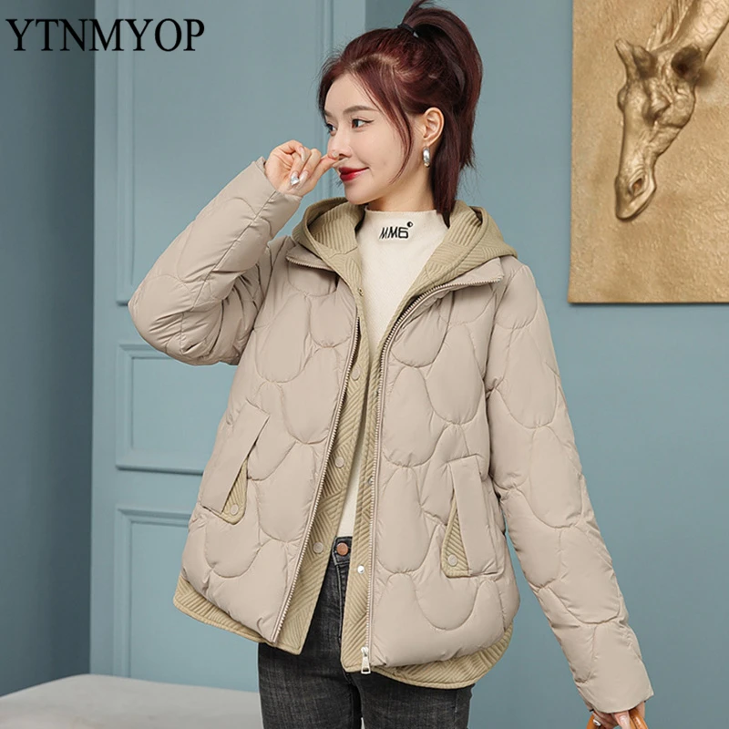 

2023 New Parkas Women Short Jacket Coat Winter Hooded S-3XL Thick Warm Clothing Female Outwear Snow YTNMYOP