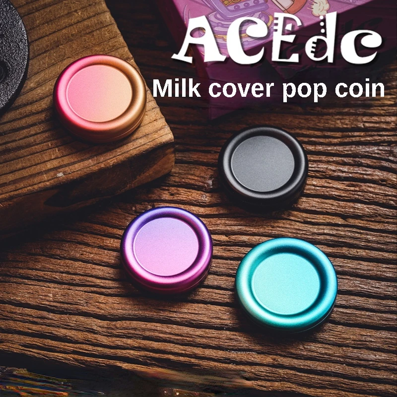 ACEdc Milk Cover Mini Mini Alloy Snap Coin Push Card Fidget Spinner Decompression Toy Trendy Play Gift Ppb enlarge