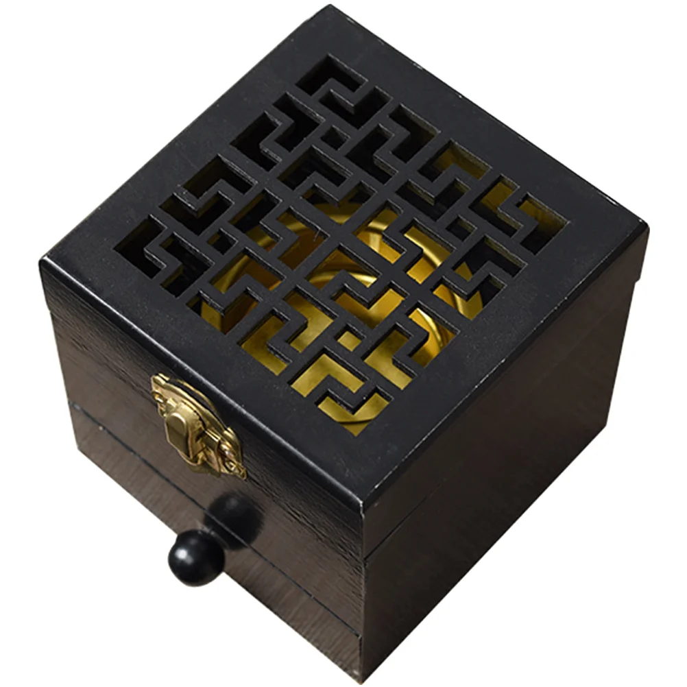 

Деревянный Декоративный контейнер для дома коробка для ароматерапии, изящная конусная горелка в китайском стиле, полый держатель, украшение