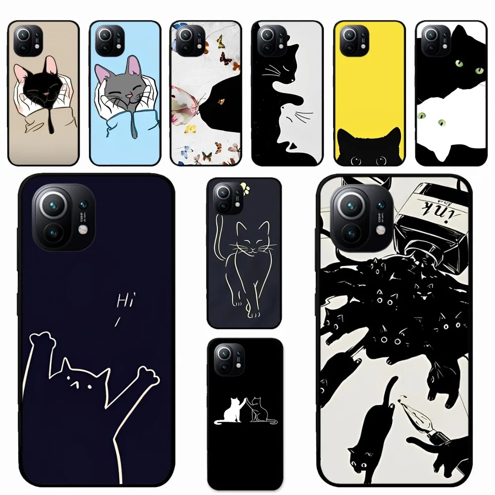 z kreskówkową kotem etui na telefon do Xiaomi Mi 5X 8 9 10 11 12 lite pro 10T PocoX3pro PocoM3 Note