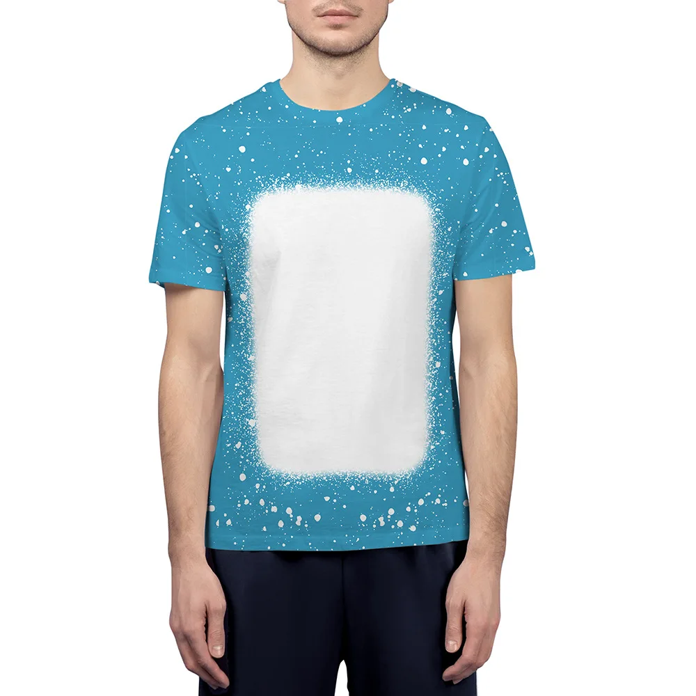 Сублимационные пустые футболки с принтом тай-дай унисекс из полиэстера