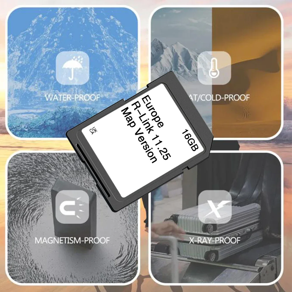 Карта Европы SD-карта для Renault Fluence 2014 2015 2016 2017 Автомобильный nke R-Link 11 25 16 ГБ