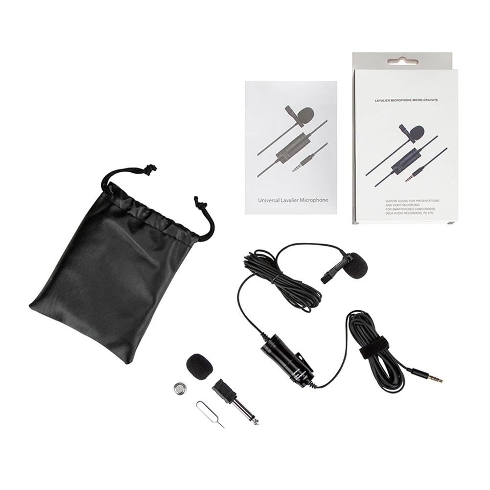 Lavalier Microphone Noise Reduction 3.5mm Jack Hands Free Fo