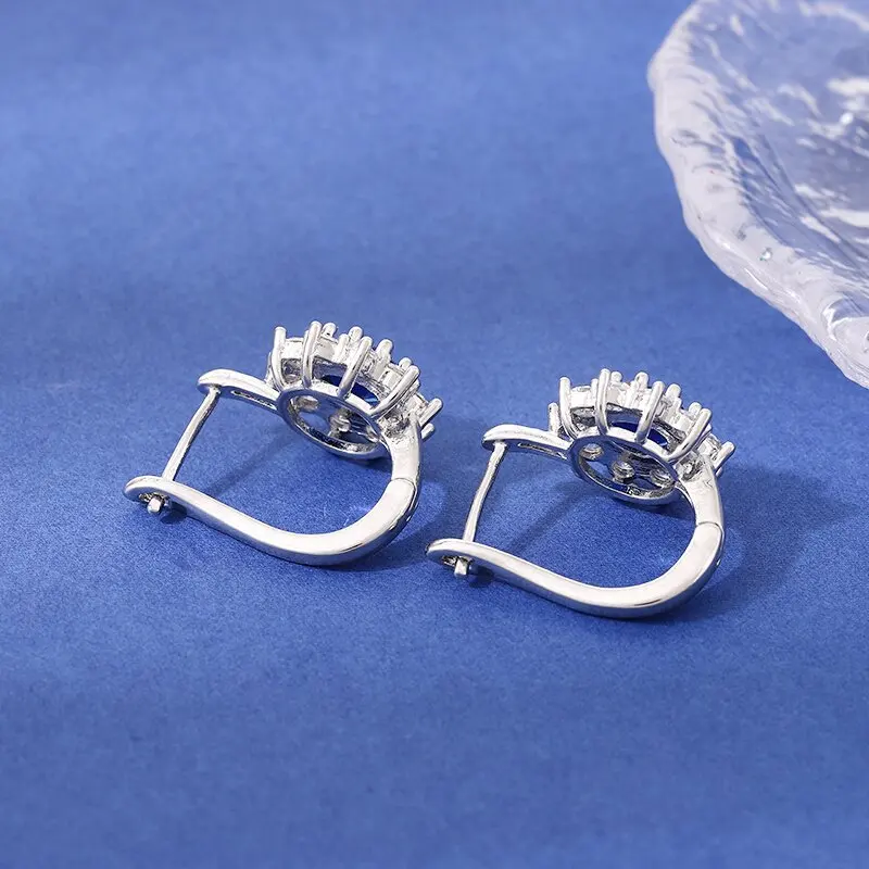 Покрытие из стерлингового серебра 925 модные инкрустированные сапфиром