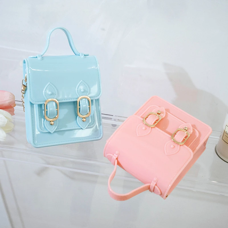 

Double Buckle Lock Chain Mini Jelly Bag Female Small Square Bag Chain Shoulder Bag For Women Messager Bag Purses Fashion bag