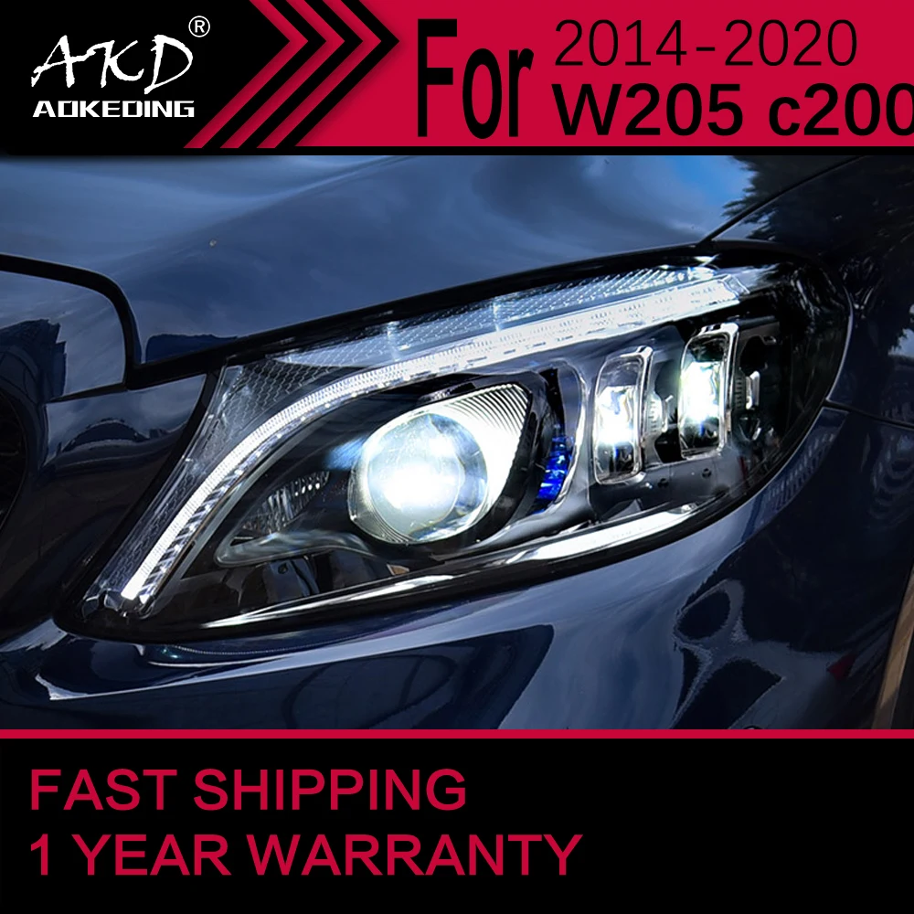 Автомобильные фары для Benz W205 светодиодный ные 2014-2020 C180 C200 C260 C300 передняя лампа Drl