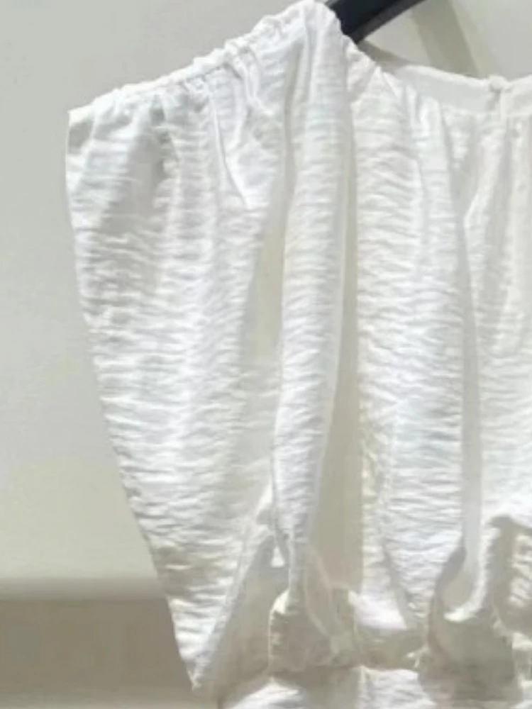 

2023 Summer New Pleated White Sleeveless Women Dress