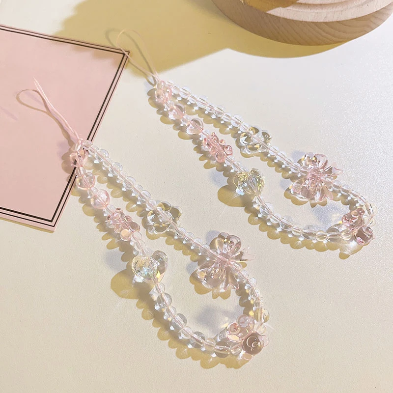 Цепочка для телефона с милым медведем бабочкой цветком модная подвеска ремешка