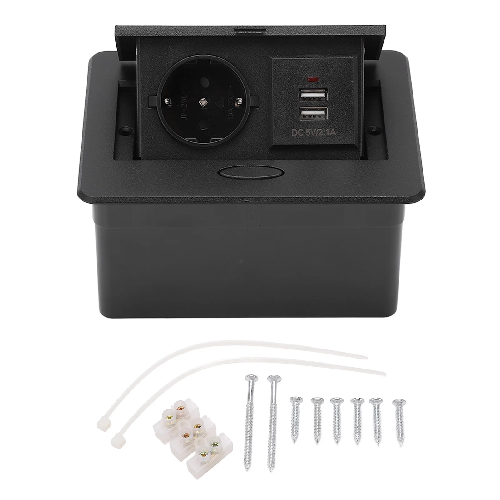 

Desktop Power Strip Connection Box Desktop Outlet 250V Waterproof PC Bottom Case for Hotel