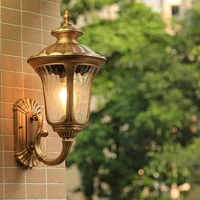 Garden Wall Lamp Outdoor Brown Wall Lighting Hallway Retro Wall Light Shop Outside Wall Sconce Home Vintage Wall Lamps Free Bulb