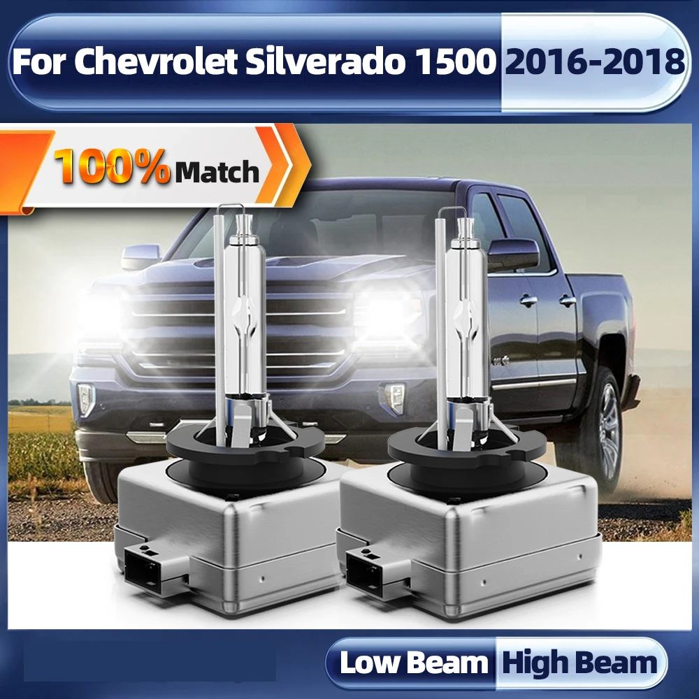

2PCS 35W HID Xenon Light Bulb D3S 6000K White DC 12V Car Headlight Turbo Auto Headlamp For Chevy Silverado 1500 2016 2017 2018