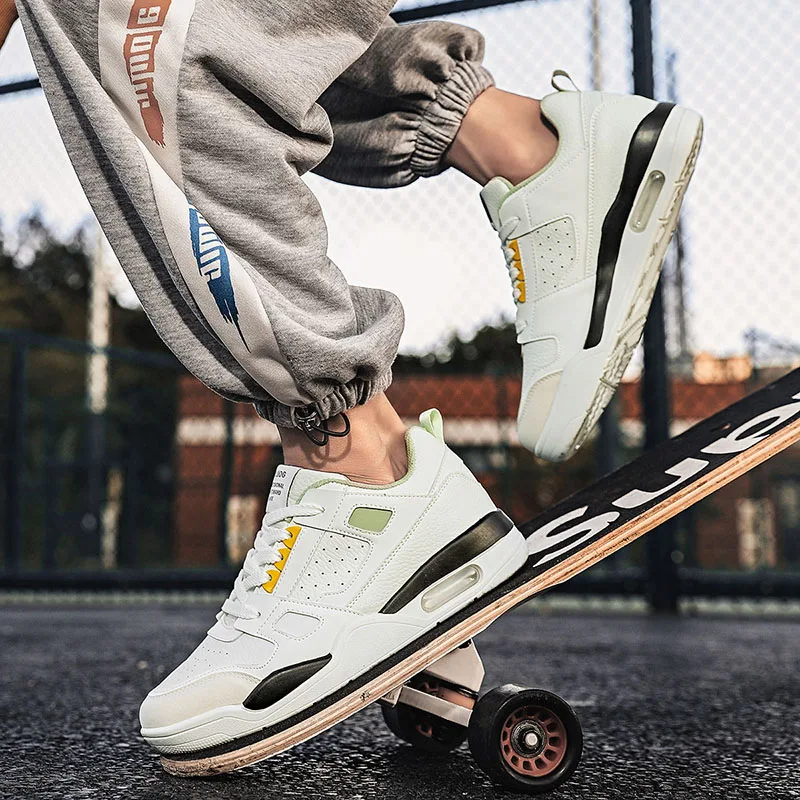 2023 Men's Classic Casual Sports Skateboard Shoes Fashion Trend Leather Rubber Anti-slip Wear-resistant Running Shoes 39-44#