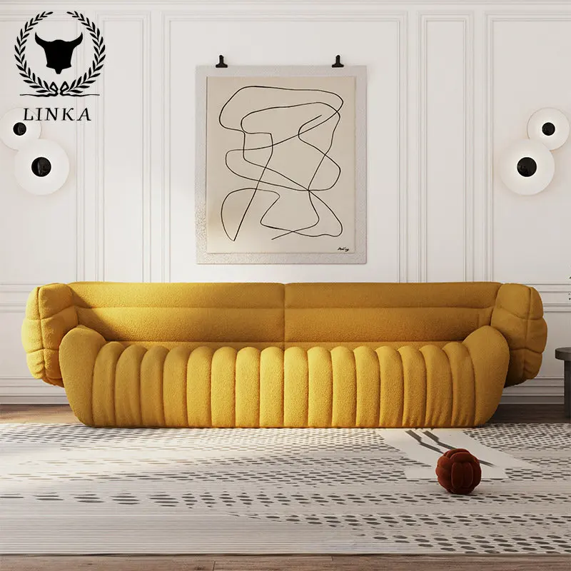 

Скандинавский диван из искусственной ткани, итальянский диван из ткани для гостиной, современный простой дизайнерский креативный диван для маленькой квартиры