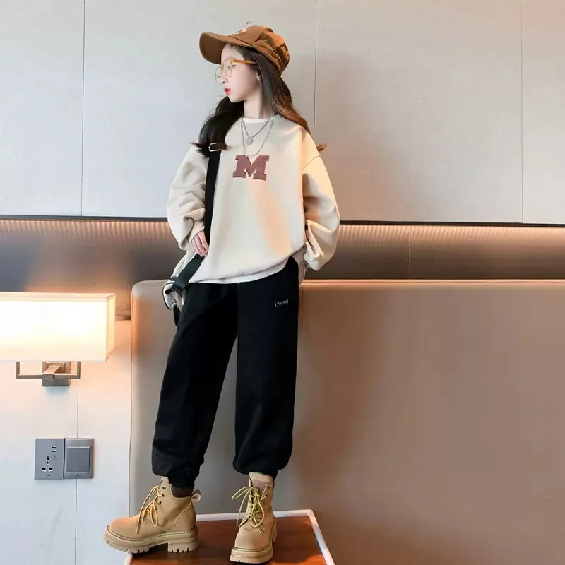 

Girls Autumn Winter Outfits Sets Kids Sweater Clothing Pullover for 8 to 12 Years Old Free Shipping Children 2 Piece Suit 9 10 Y