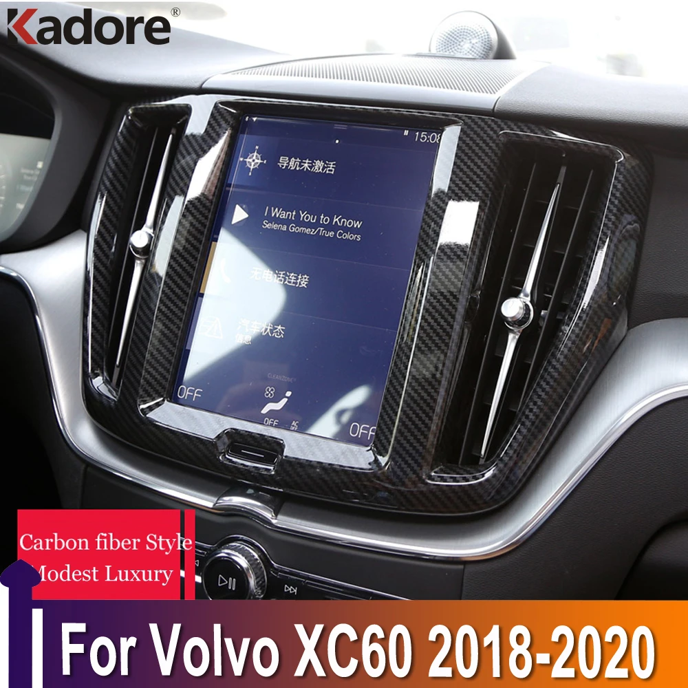 

For Volvo XC60 XC 60 2018 2019 2020 SUV Car Interior Navigation Control Panel Air Conditioner Outlet Decorative Frame Cover Trim