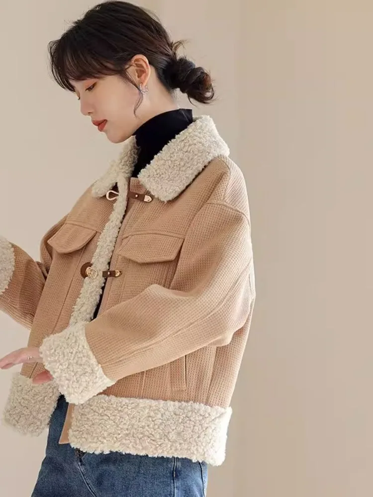 Новое зимнее искусственное короткое пальто женское маленькое берберское