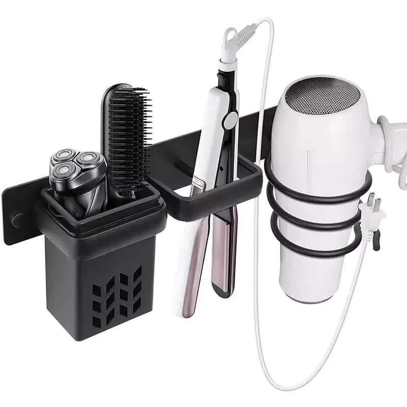 

NEW2023 Wall Mounted Hair Dryer Rack, Bathroom Hair Care Tool Storage Box, Multifunctional Space Saving Storage Rack