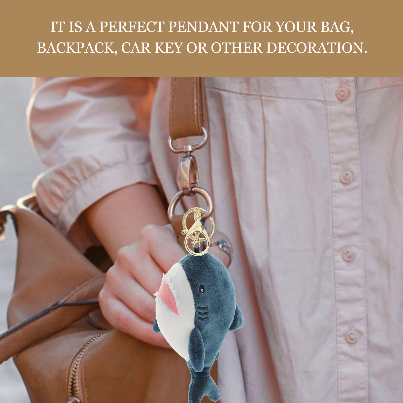 Игрушка плюшевый брелок для ключей животное мультфильм акула в форме кольца