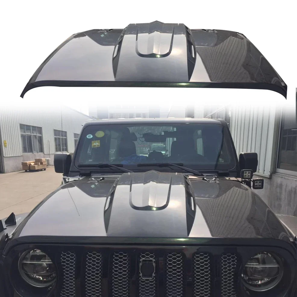 Фото Стальная крышка двигателя Lantsun JL1065, 1 шт., крышка Hellcat для Jeep Wrangler JL2018+ №1