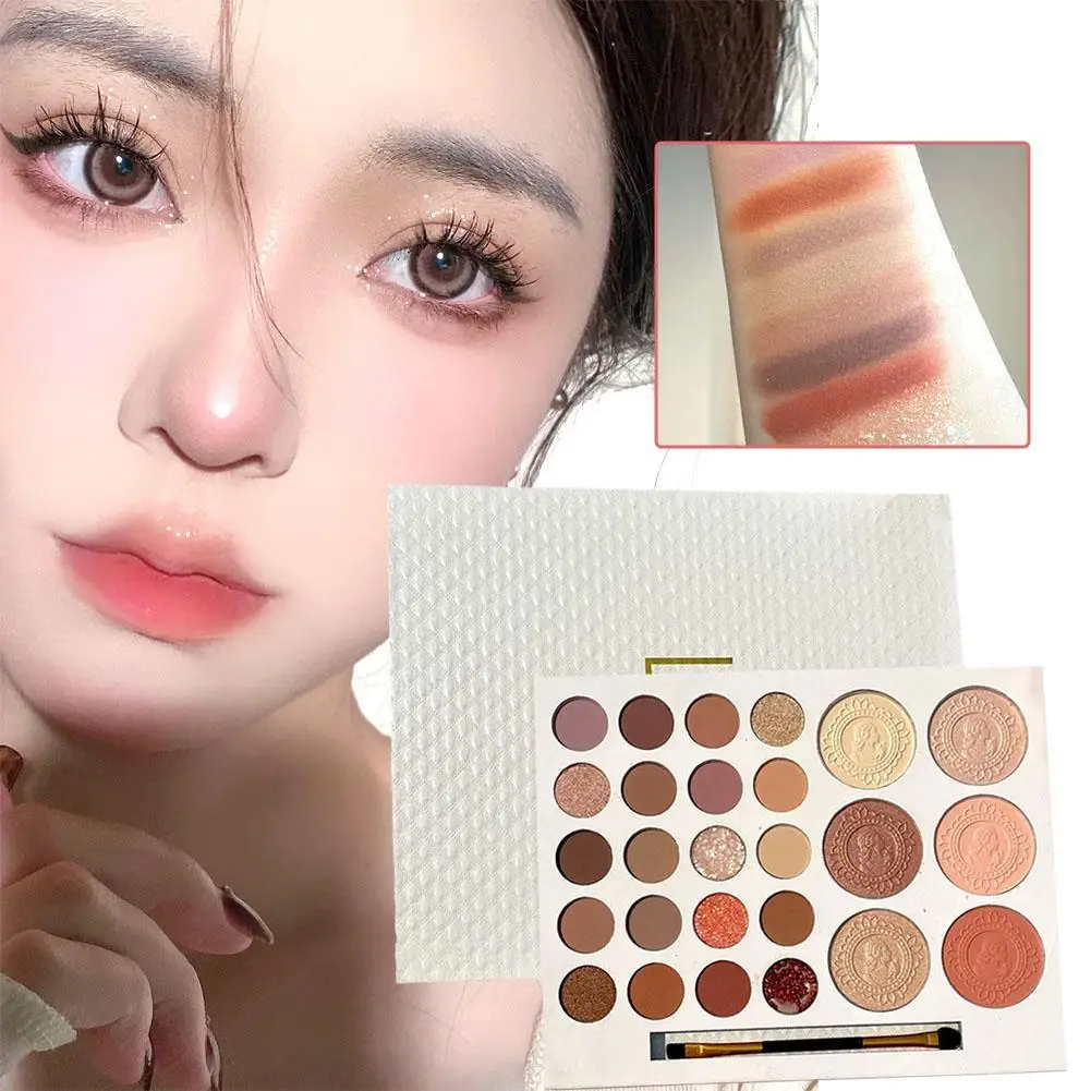 

26 Colors Eyeshadow Palette Pearly Shimmer Matte Earth Color Eyeshadow Highlight Blush Palette Lasting Waterproof Makeup Tools