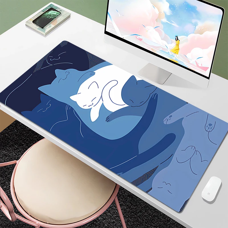 

Cute Cat Mouse Pad Gaming Keyboard Pad Rubber Mat Deskmat Gamer Cabinet Mausepad Pc Accessories Mousepad Mats Mause Laptops Pads