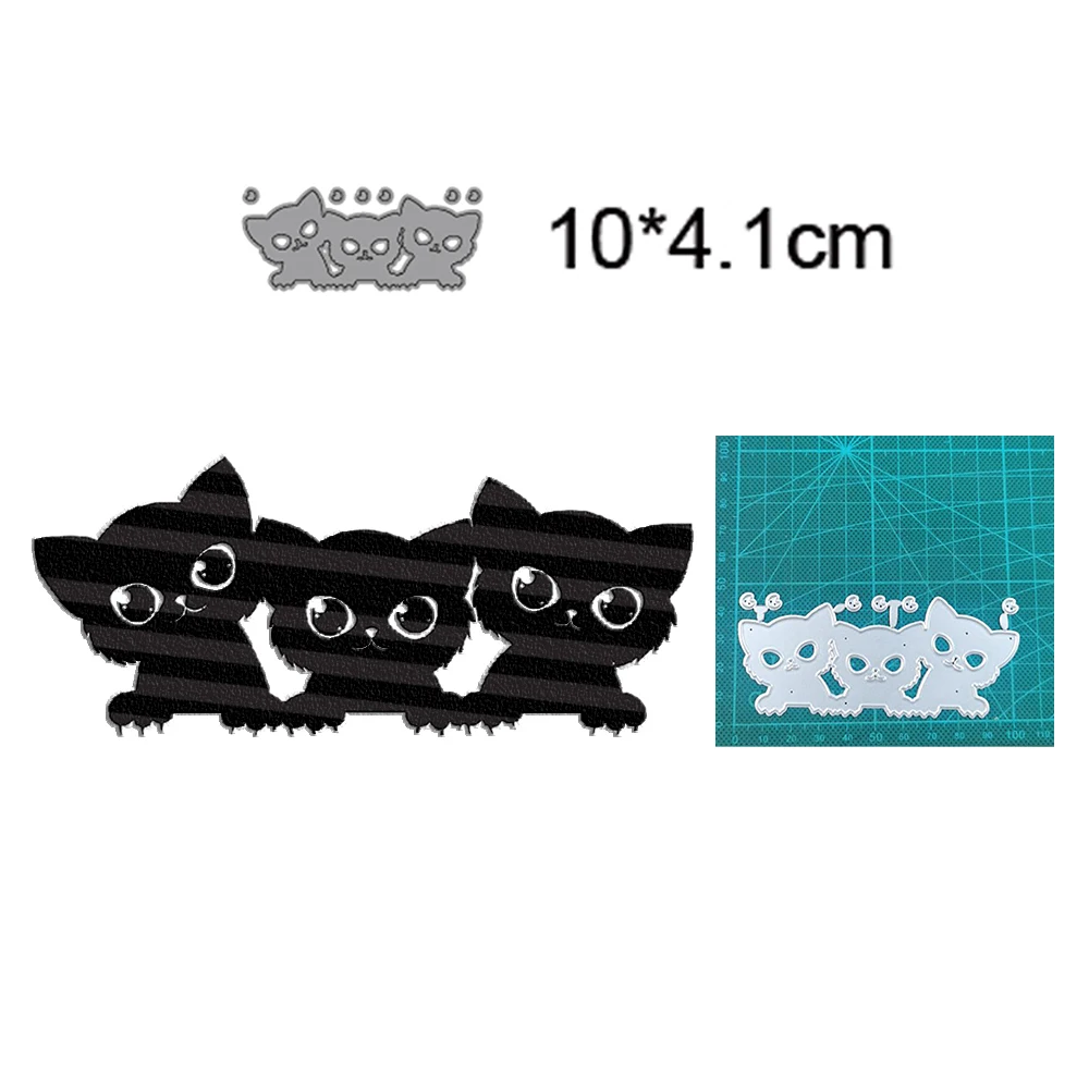 

3pcs/set Cats 2022 New Metal Cutting Dies Decorative Scrapbooking Cut Die Photo Album Paper Knife Blade Punch Embossing