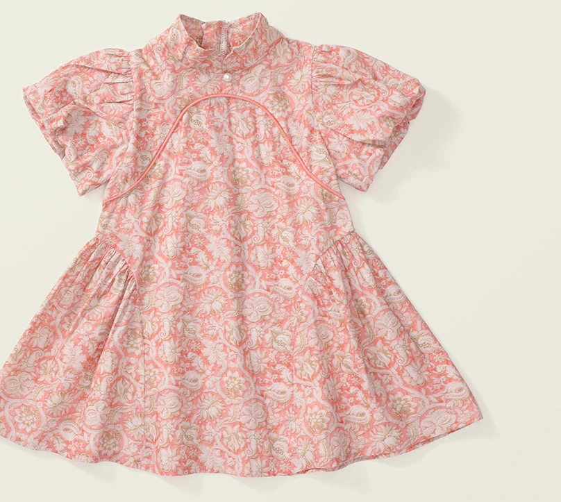 Детская одежда платье с коротким рукавом для девочек Новинка весна/лето 2024