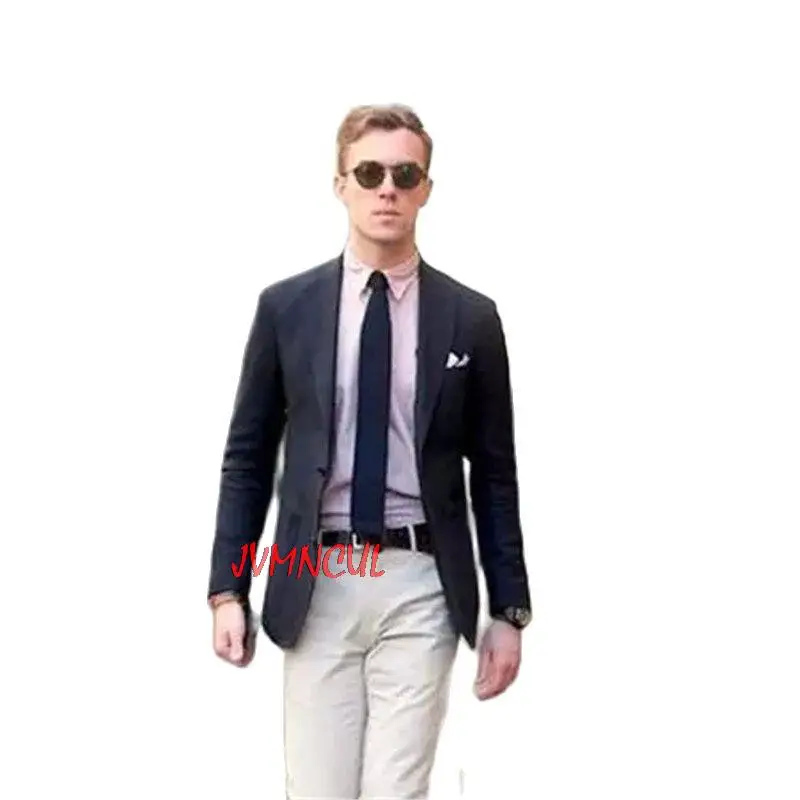 

Top Selling Terno Masculino Custom Made Blazer Trousers Male Suits Sets Bridegroom Wedding Clothing Party Wear 2Pcs Jacket Pants