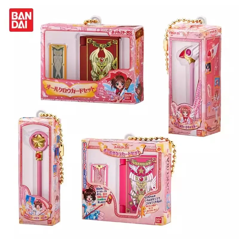 Фото Bandai подлинные 4 шт. гасяпон кардкаптор Сакура с 1998 Аниме Фигурки игрушки для детей Подарок Коллекционные модели украшения №1