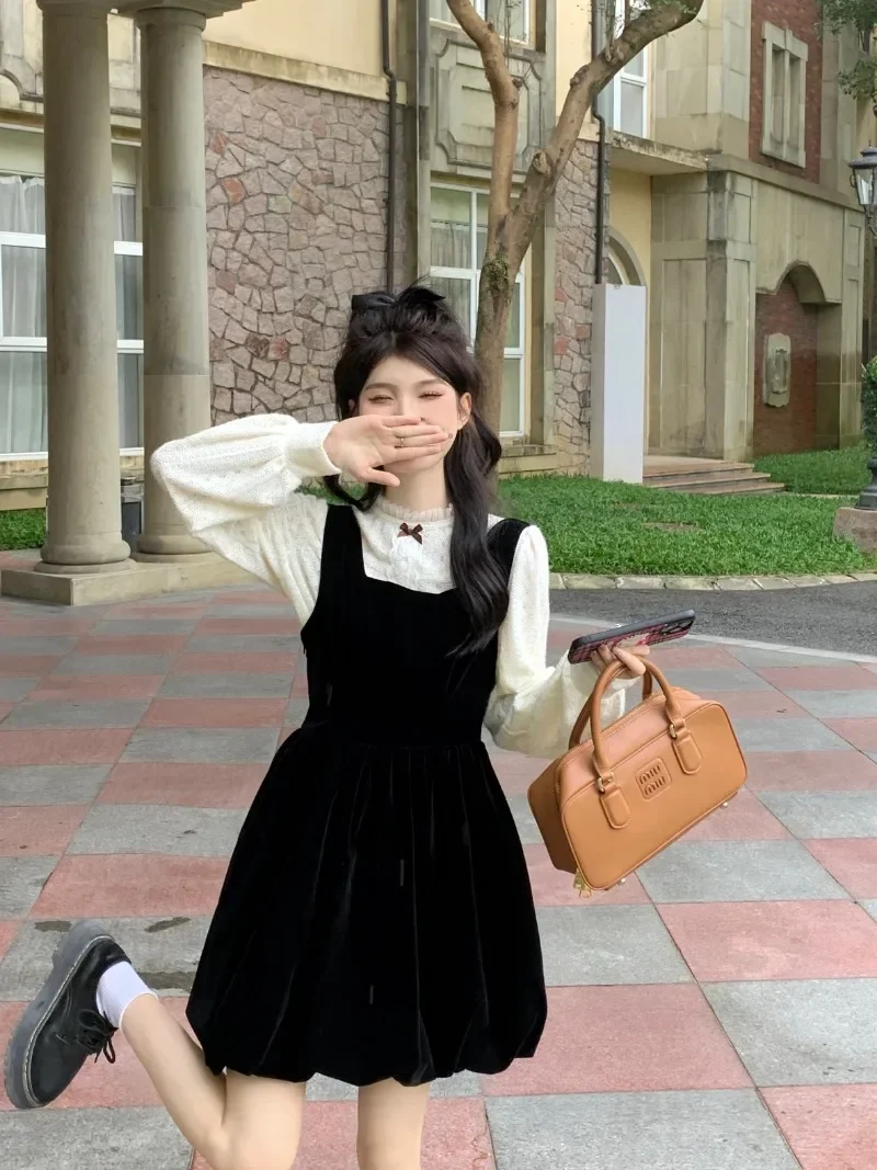 Милое контрастное платье в Корейском стиле MiiiiX Женский комплект из двух