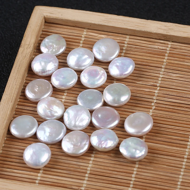 

Hot Sale 12mm Natural Pearl Coin shape Loose Pearl