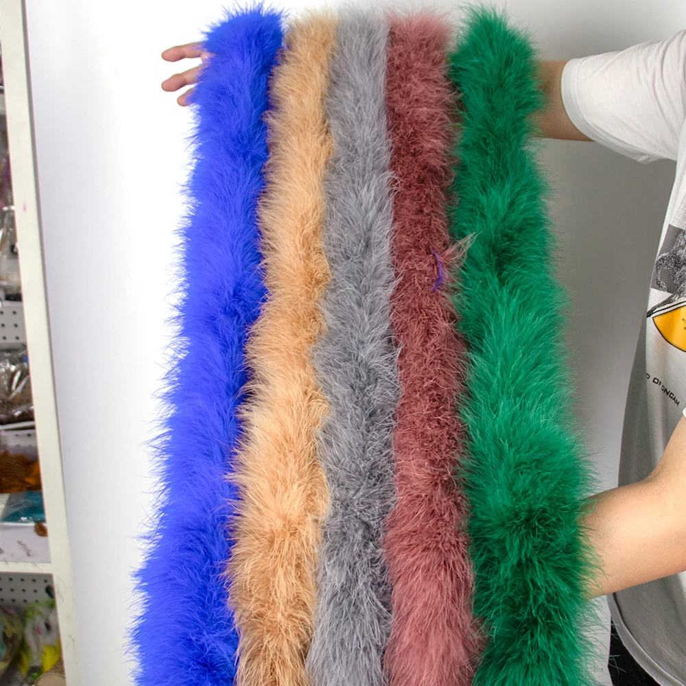 

2 метра пушистые перья марабу Bou 48-50 грамм окрашенные пушистые Шлейфы шаль для свадебной вечеринки украшения одежды Швейные аксессуары