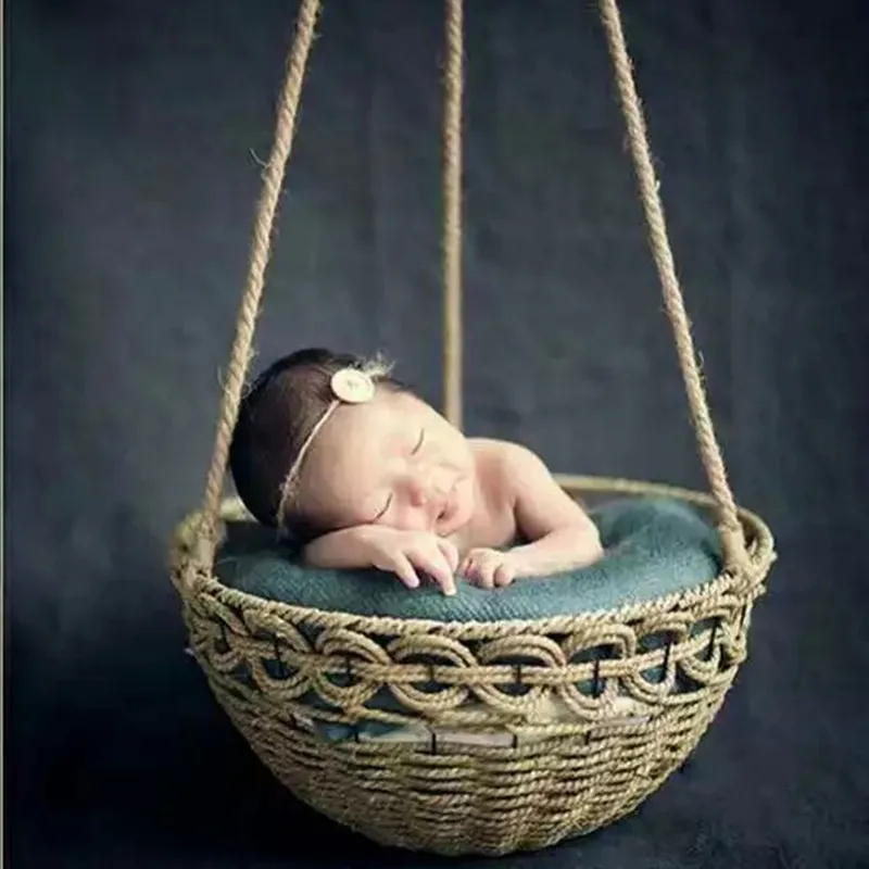 

Реквизит для фотосъемки новорожденных корзина в виде полумесяца детская корзина фотостудия креативная вспомогательная тканая рамка аксессуары для фотостудии