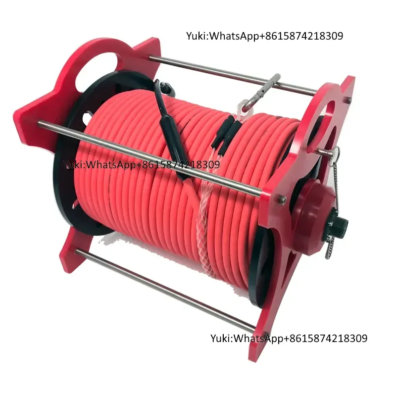 Фото Ручная выдвижная катушка с рамкой из POM R107-D11L100 с опорой из нержавеющей стали 316L для дронов, с контактным кольцом №1